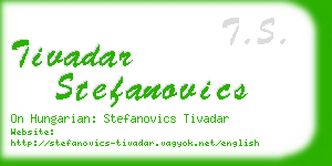 tivadar stefanovics business card